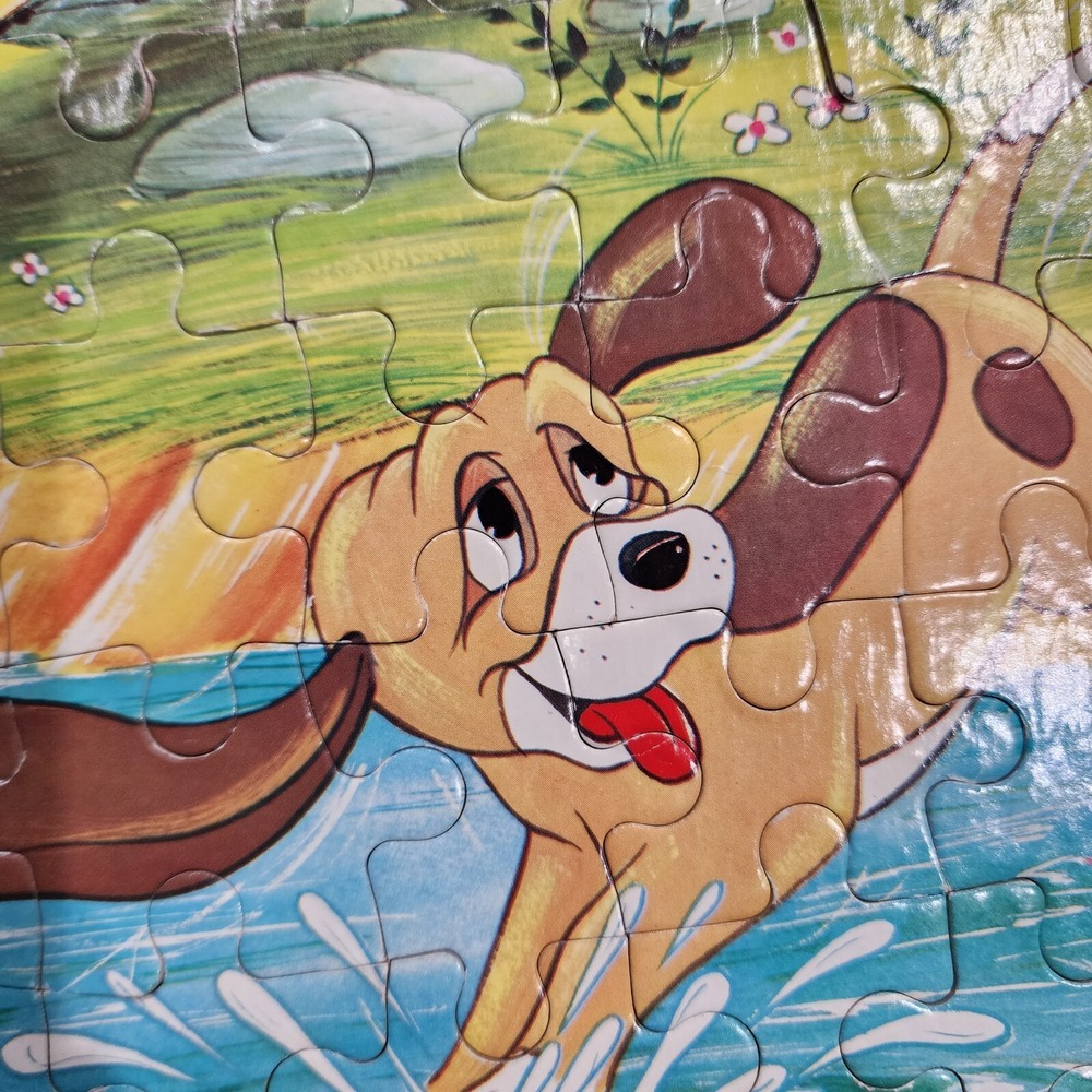 VTG Disney Fox And The Hound Jigsaw Puzzle Waddingtons 64 Pieces Kids with BOX - Picture 3 of 14